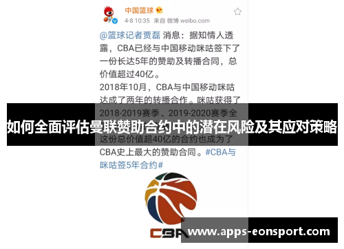 如何全面评估曼联赞助合约中的潜在风险及其应对策略